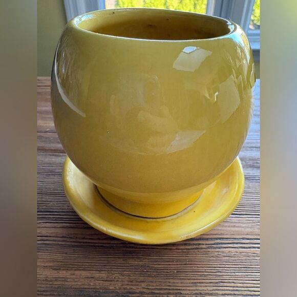 Mccoy 0386 Rare Vintage 1970’s Bright Yellow Smiley Ceramic Planter - Picture 5 of 15